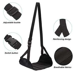 पोर्टेबल हवाई जहाज की यात्रा सामान पैर आराम झूला कार्यालय या घर उपयोग के लिए समायोज्य गोफन - Product Image 3