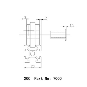 # ล้อลูกกลิ้ง 7000 20C พร้อมดุมอลูมิเนียมสำหรับเครื่องพิมพ์ 3 มิติแบบโปรไฟล์อลูมิเนียม/อุปกรณ์เสริม 30C # 7998 - Product Image 3