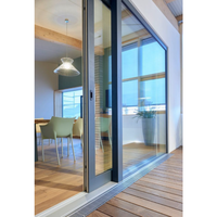 Porte coulissante à rupture de pont thermique en aluminium pour maison résidentielle et commerce, porte patio en verre