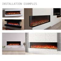 Cheminée électrique sur pied pour téléviseur de 40 pouces, chauffage encastrable haut de gamme, flamme hybride moderne à vue 3 côtés, décoration de salon