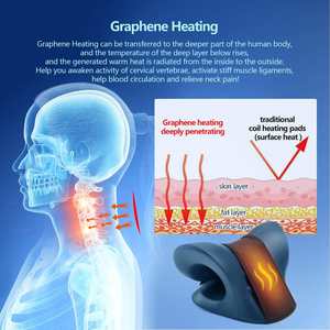Oreiller de dispositif de traction cervicale avec <span class=keywords><strong>coussin</strong></span> <span class=keywords><strong>chauffant</strong></span> en graphène doux pour le cou et les épaules - Product Image 4