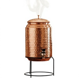 Handmade High Quality Eco-Friendly Copper <b>Water</b> Dispenser with Stand Vintage Design <b>5L</b>/7L Luxury Home Use Ayurvedic Storage Jug - Product Image 1