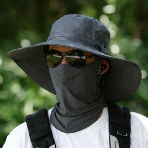 Fisherman <b>Hat</b> 12cm Wide Brim Sun Protection UV Shield Outdoor Fishing Breathable Waterproof Quick Dry Foldable <b>Summer</b> Adult <b>Hat</b> - Product Image 3