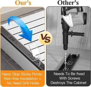 引き出し式キャビネットオーガナイザー 拡張可能な頑丈なスライドアウトキャビネット引き出し キッチンキャビネット整理 - Product Image 5