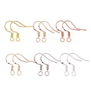 OEM Ear Hooks 18K Gold Plated 22mm 19mm Drop Shape Jewelry Findings For Earrings Making Components - Product Image 4