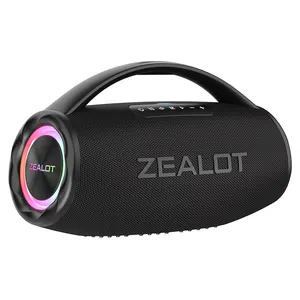 Alto-falante portátil Bluetooths super baixo sem fio USB TF 80W RGB LED luz LED para festas ao ar livre à prova d'água Zealot S97