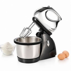 Batteur à gâteau au design simple, mélangeur de pâte de table portatif, 3 vitesses, batteur à œufs électrique, pétrin en acier inoxydable haute capacité - Product Image 1