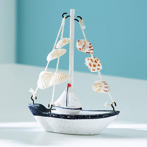Décoration en coquillage, modèle de <span class=keywords><strong>voilier</strong></span> en bois lisse et élégant, style méditerranéen, pour la saison des diplômes, la navigation, les anniversaires et la décoration intérieure - Product Image 4