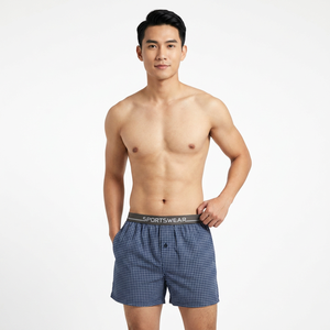 Customized Plaid Mens <b>Boxer</b> Shorts Loose Fit Elastic Waistband 100% Cotton OEM ODM Low MOQ Wholesale Direct Factory - Product Image 2