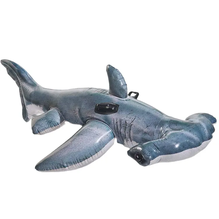 Heavy Duty Vinyl Opblaasbare Realistische Hammerhead Shark Ride-On Float Duurzaam Plastic Blow Up Zee Dier Ruiter Water Speelgoed