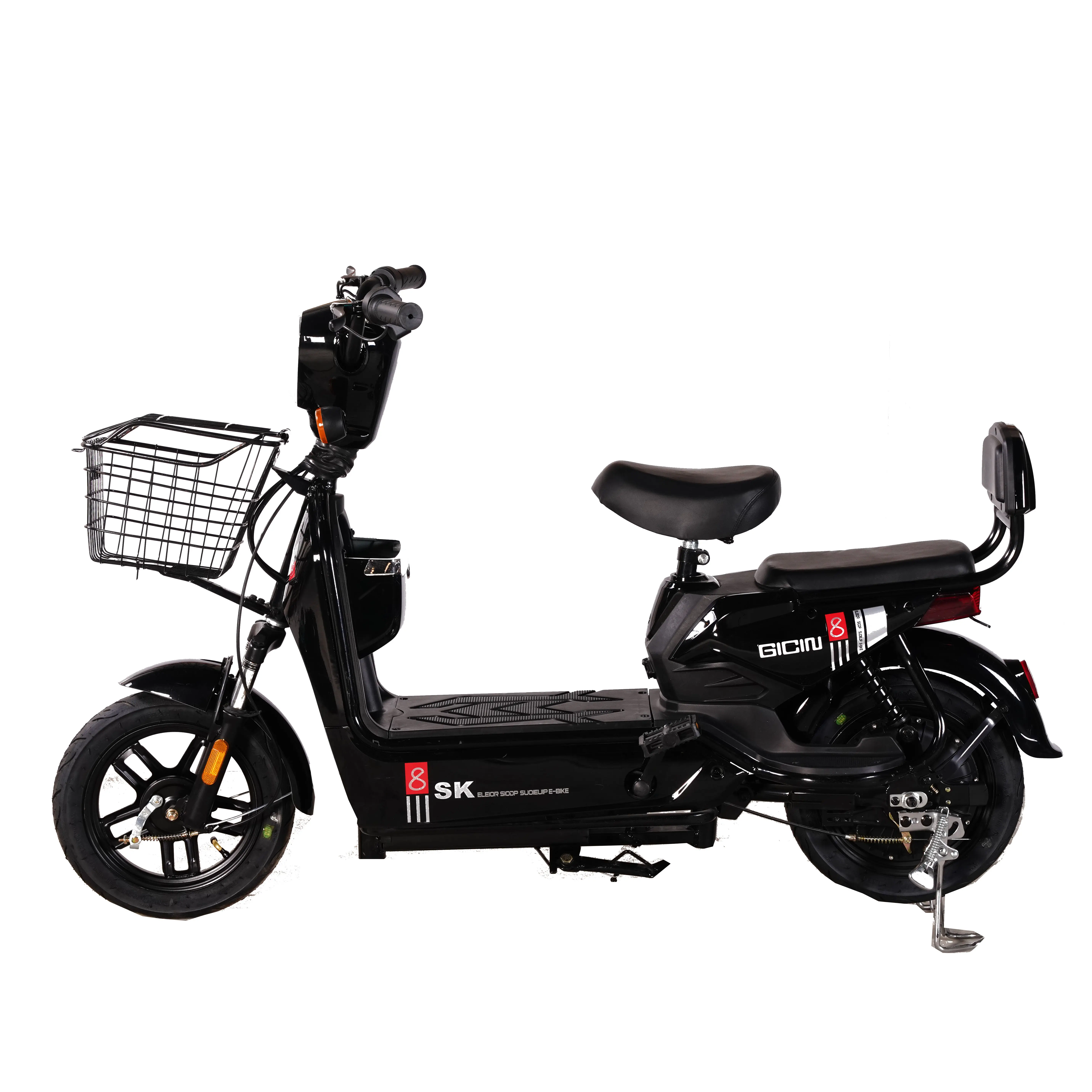 Uzun mesafe yağ lastik ile 48V 12A elektrikli scooter Ebike toptan