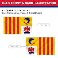 Drapeau de la Région de Provence (PACA) personnalisé, fait main, imprimé numériquement, 3x5 pieds, pour affichage extérieur, en polyester 100D durable, vente en gros