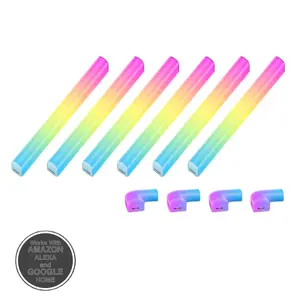 6PCS Glide Wall Light Smart APP Control RGB Music Sync Home Decor LED Wall Lighting Lamp for Gaming and Streaming