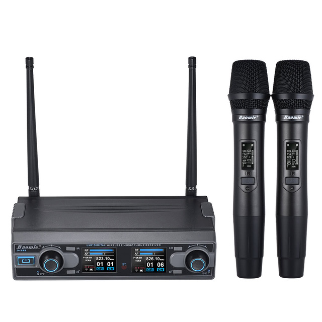 D-332 Professional Dual Channel UHF Digital Wireless Handheld Microphone System