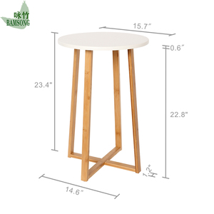 <span class=keywords><strong>Mesa</strong></span> <span class=keywords><strong>de</strong></span> <span class=keywords><strong>Centro</strong></span> <span class=keywords><strong>de</strong></span> Bambú con Estructura Cruzada Resistente, <span class=keywords><strong>Mesa</strong></span> Redonda Alta, Montaje sin Herramientas, <span class=keywords><strong>Mesa</strong></span> Auxiliar Sostenible para Sala <span class=keywords><strong>de</strong></span> Estar o Dormitorio, para Decoración - Product Image 2