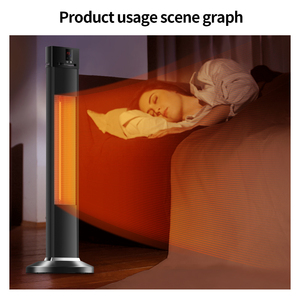 Chauffage électrique portable d'extérieur sur pied avec éclairage et télécommande 1500W - Product Image 3