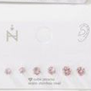 Orecchini a Perno Rotondi con Zirconi Colorati 4mm 5mm 6mm, Set di Gioielli alla Moda Unisex in Lega Trendy - Product Image 5