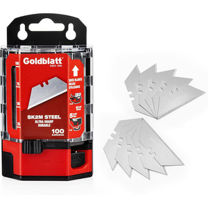 Lames utilitaires Goldblatt, lot de 100, acier trempé SK2M de qualité supérieure avec distributeur, outils de bricolage - Product Image 1