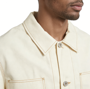 Denim shirts Jacket <strong>Chore</strong> <strong>Men</strong> Canvas Utility Contrast Stitch Work Loose Fit Casual Streetwear <strong>Coat</strong> For EU US Wholesale Oversized - Product Image 4