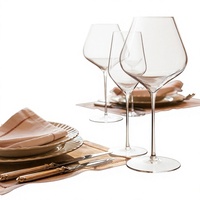 Verre à vin rouge Raymond Bordeaux 640 ml, style européen haut de gamme, cristal sans plomb, verre à long pied pour la maison, le bar, cadeau (lot de 6 à 10)