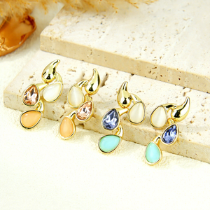 Nouvel ensemble de bijoux en cristal de haute qualité, collier, bracelet et boucles d'oreilles en pierre naturelle colorée de designer italien 14k, bijoux fins pour femmes - Product Image 5