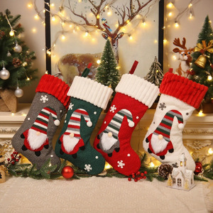 Décorations de <span class=keywords><strong>Noël</strong></span> en tissu motif ours de dessin animé, grandes chaussettes décoratives, sac cadeau de chevet, ornements suspendus pour <span class=keywords><strong>cheminée</strong></span> - Product Image 3
