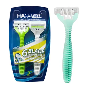 HW-B363DL China ABS+TPR handle changeable fast delivery OEM 2pcs/blister 24pcs/hang pack 3 triple blade razor
