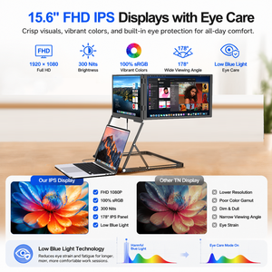 Moniteur portable double OEM pour ordinateur portable, écran IPS 15,6 pouces, pliable et flexible, triple moniteur, interface type C - Product Image 6