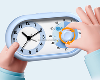 Timer Visual untuk Anak-anak, Timer Hitung Mundur 60 Menit, Timer Pomodoro Layar Ganda dengan Jam Alarm, Alat Manajemen Waktu Tanpa Suara
