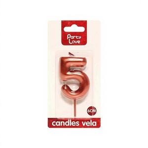 Fiesta por No. 5 Velas Votivas de Terracota para Cumpleaños, 6 cm, Elegantes, Hechas en China - Product Image 1