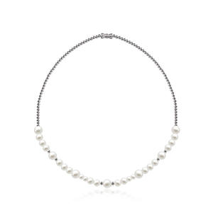 Estrella de la marca de moda con collar de clavícula de perla blanca de acero inoxidable personalidad joyería para hombres y mujeres al por mayor - Product Image 1