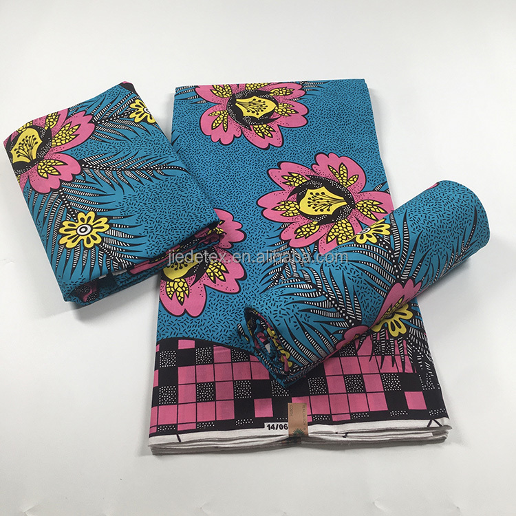 Wholesale 100% Cotton Holland Wax Fabric African Wax Print 6 Yards Block Fabrics Hollandaise