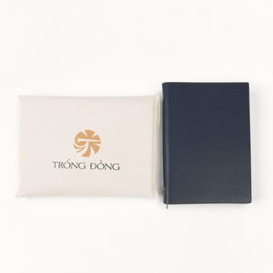 Carnet à anneaux en cuir italien véritable avec logo personnalisé, format A5, avec pochette en toile, cadeau d'entreprise de haute qualité - Product Image 3
