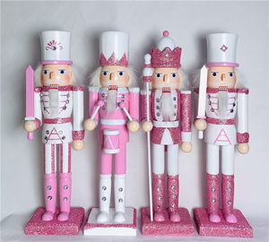 <span class=keywords><strong>Soldatino</strong></span> Schiaccianoci Rosa 30cm, Bambola in <span class=keywords><strong>Legno</strong></span> con Glitter, Regalo Natalizio Moderno, Decorazione da Tavolo per le Festività - Product Image 5