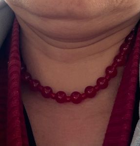 Collier ras du cou classique pour femmes avec perles, deux bracelets en pierre, collier de perles rouges porte-bonheur, ensemble cadeau pour <span class=keywords><strong>maman</strong></span>, sœur, fille - Product Image 2