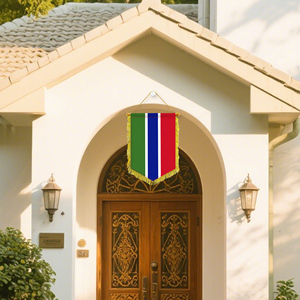 <span class=keywords><strong>Bandera</strong></span> de <span class=keywords><strong>Gambia</strong></span>, <span class=keywords><strong>bandera</strong></span> horizontal roja, azul, verde, diseño de borde blanco de 20*30cm, que fluye desde la Unión Soviética hasta África occidental - Product Image 5