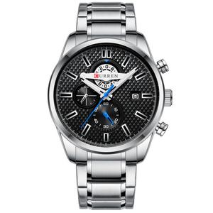 Montre à quartz en alliage pour homme, style business, étanche, avec bracelet en acier inoxydable, multifonctionnelle, vente en gros d'usine - Product Image 1