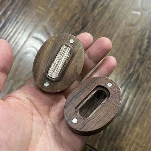 Laser Engraved LOGO Jewelry <b>Holder</b> Walnut Wood Oval <b>Ring</b> Box for Wedding <b>Engagement</b> - Product Image 4