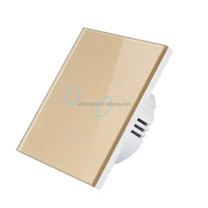 Light Touch Switch Sensor EU Standard Tempered Crystal Glass Panel Power 1/2/3 Gang 1 Way 220V Wall Lamp Switches On Off