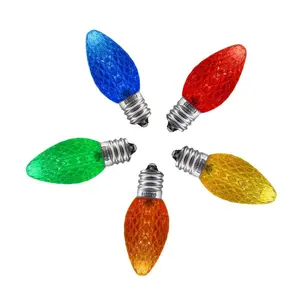 120伏彩色装饰发光二极管C7 SMD草莓蜡烛形灯泡