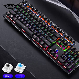 <span class=keywords><strong>Clavier</strong></span> mécanique de jeu USB rétroéclairé RVB filaire à 104 touches Design ergonomique pour ordinateur et ordinateur portable E-sports Gamers - Product Image 2