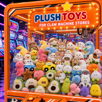 En stock – Peluches mixtes de 8 pouces pour machine à griffes, jouets en peluche doux en gros pour parcs d'attractions et magasins de cadeaux