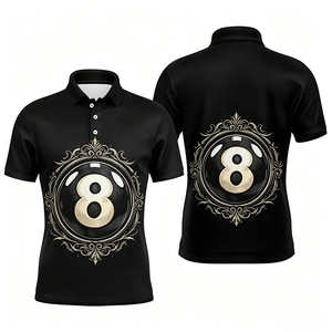 S.Q.F. T-shirt da uomo con stampa 3D bandiera americana e 8-Ball, 100% cotone, divertente, con grafica di trofeo e stecca da biliardo, <span class=keywords><strong>sneakers</strong></span> e pantaloncini. - Product Image 5