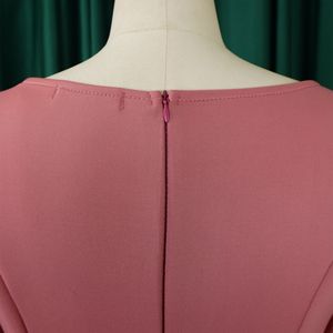 2025 moda de talla grande ropa de <span class=keywords><strong>mujer</strong></span> señora elegante Casual de lujo cuello redondo <span class=keywords><strong>vestidos</strong></span> de manga media - Product Image 4