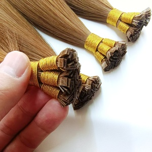 Extensions de cheveux lisses et soyeux en gros, pointe plate, cheveux bruts non traités Remy, pour tressage, extensions de cheveux humains à pointe plate en kératine - Product Image 4
