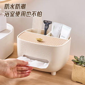 กล่องกระดาษทิชชูทรงรีสีขาวอเนกประสงค์ สำหรับใช้ในบ้าน ห้องนั่งเล่น ห้องน้ำ โต๊ะทำงาน มี 2-3 ช่อง ทาสี - Product Image 3