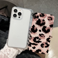 Coque de téléphone portable en TPU pour iPhone 16 Pro Max, 15 Pro, 14 Plus avec motif de dessin animé et fonction de maquillage, poignée de téléphone incluse