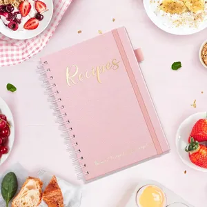 LABON Custom <strong>Recipe</strong> <strong>Book</strong> <strong>to</strong> <strong>Write</strong> <strong>in</strong> Own <strong>Recipes</strong> Spiral Hardcover Blank Personal Family Cookbook Gold Foil Journal - Product Image 2