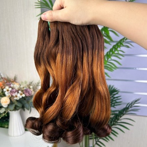 ผมแท้สีเบอร์กันดีแบบฟูมิ ซุปเปอร์ดับเบิ้ลดรอน เวอร์จิ้น 12a  แบบมัดเป็นช่อ  ลอนเด้ง - Product Image 1