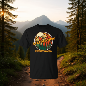 T-shirt vintage imprimé souvenir de randonnée en montagne Allentown Pennsylvania, vêtements promotionnels rétro - Product Image 3
